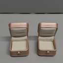 2PCS Small PU Leather Pink Velvet Pendant Necklace Gift Boxes Jewelry Ring Storage Display Case Organizer Box for Proposal Engagement Wedding Anniversary Birthday Valentine