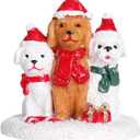 bestbear Resin Dog Mailbox Christmas Village Accessory, Decorative Animal Ornament, Indoor Collection Sculpture (04)