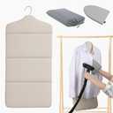 Foldable Steam Board with Ironing Glove and Storage Bag 36" x 16" Foldable Steam Board 360 Rotating Hook for High Pressure Clothes Steaming Standing Steamer for Home and Travel Use