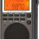 HRD-747 SSB Shortwave Radio FM MW SW CB AIR VHF UHF UBD WX Wide Frequence Receiver with NOAA Alert and Sleep Timer, HanRongDa FM Stereo Rechargeable Digital Radios with Clock and 9.7ft Wire Antenna