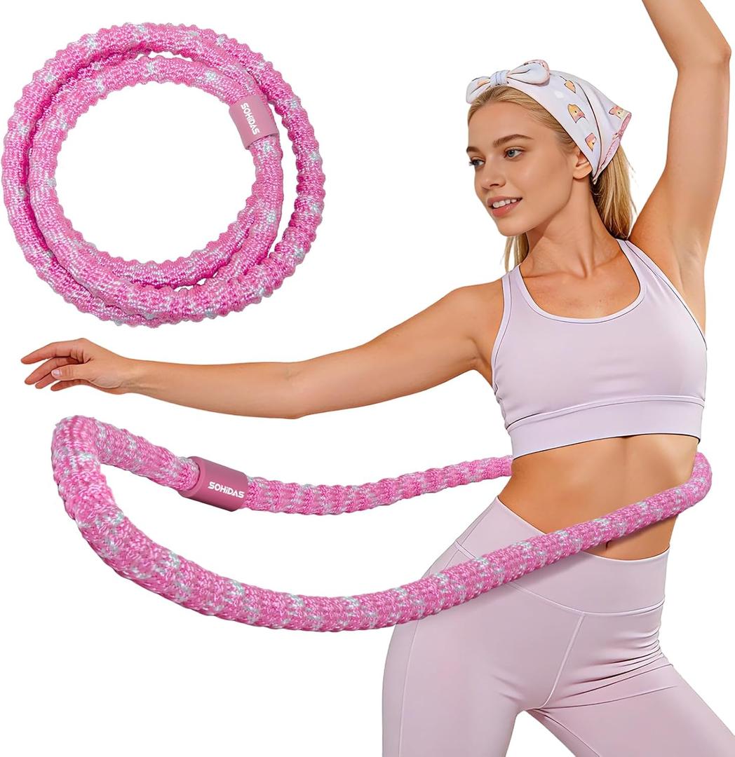 Soft Hula Hoop for Adults 3.3lb Weighted Hula Hoops for Women Weight Loss Pilates Equipment Infinity Hoop Soft Spring Weighted Hoop for Adults Women Beginners Kids Home Travel Gym