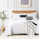 ROARINGWILD White King Size Quilt Bedding Sets with Pillow Shams, Lightweight Soft Bedspread Coverlet, Quilted Blanket Thin Comforter Bed Cover, All Season, 3 Pieces, 104x90 inches