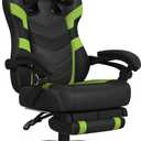 Respawn 110 Pro Ergonomic Gaming Chair with Footrest for Adults - Comfortable Office Gaming Recliner with Lumbar Support and Headrest, Racing Style Video Game Chairs for Computer Gamer - Green