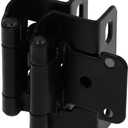 Decobasics 1/2" Overlay Semi Partial Wrap Around Kitchen Cabinet Hinges (10 Pair -20 Pack) - Self Closing Matte Black Cabinet Hinges for Kitchen Cabinets w/Cupboard Silicon Bumpers & Upgraded Screws