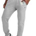 Champion Men's Powerblend Fleece Joggers (Medium, Oxford Gray - C Patch Logo)