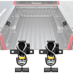 2PCS Retractable Tie Down Straps Compatible with Pickup Truck Universal Retractable Ratchet Straps Replacement for Universal Pickup Truck Accessories (Can Only Be Used with SZYANG Rails)