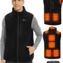 Fleece Heated Vest for Men with Battery Pack 16000mAh 7.4V, Warming Mens Heated Vest, Fleece Heating Vests for Men (XX-Large, Black)