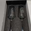 ROXBURGH 25th Wedding Anniversary Champagne Flutes Present Rhinestones Studded, 25th Anniversary Decorations 7 OZ Crystal Champagne Glasses Set of 2, Wedding Present, Couples