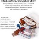 Small Sling Bag for Women - Leather Crossbody Bag, Fanny Pack Chest Bags for Travel, Birthday Gifts for Women (Beige)