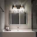 PRESDE 2-Crystal Bathroom Vanity Light Modern Black and Gold Bathroom Lights Fixtures Over Mirror Modern Bath Wall Lighting