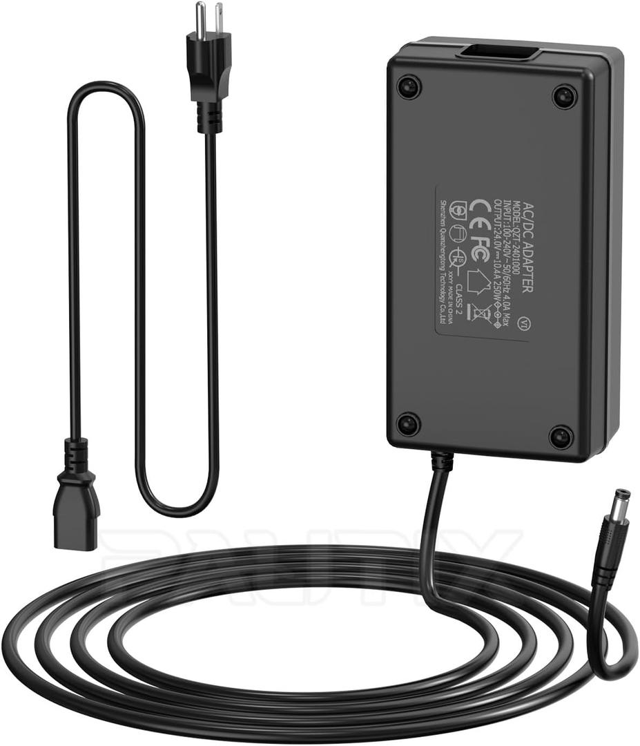 PAUTIX 24V DC Power Supply Adapter 24Volt 10.4A 250W Output,AC to DC Converter Transformer 100-240V AC Input with 5.5 x 2.1mm US Plug for LED Strip, CCTV Camera(Black)