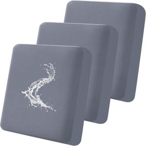 Smiry Waterproof Couch Cushion Covers, Stretch Washable Sofa Cushion Cover, Soft Sofa Slipcover Elastic Non-Slip Furniture Protector for Pets, Kid (3 Pack, Grey)