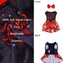 CuteBone Merry Christmas Dog Dress Velvet for Small Dogs Girl Reindeer Puppy Dresses Red Dog Clothes CVA04M-D (Medium, C01-Merry Christmas Reindeer)