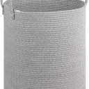 Large Laundry Basket,Laundry Hamper,15''x18'' Cotton Rope Storage Basket with Handles,Baby Hamper,Nursery Blanket Storage Living Room,Toy Basket,Kids Laundry Basket(Light Gray) (60L)