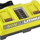 40V Dual Charger for Ryobi OP401 40V Battery Charger OP4040 OP4050A OP4026 OP4026A OP4030 OP4050 OP401 Compatible with Ryobi 40 Volt Battery Charger
