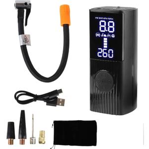 Car Air Compressor 0-150psi/10bar Portable Inflator Tire Pressure Test Wireless Inflatable Pump Tire Air Pump (Black)