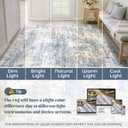 XLUEZ 8x10 Area Rugs for Living Room, Washable Modern Abstract Large Area Rug Neutral Soft Non Slip Kids Rug Stain Resistant Indoor Carpet for Bedroom Nursery Dining Children's Room(Blue)
