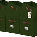 DECOMOMO Storage Bins, Cube Storage Bin with Labels, Fabric Storage Cubes for Shelves (10.5" x 11" / 6pcs)