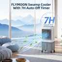 Flymoon Upgraded Cooling 10 Gallon Evaporative Air Cooler, Swamp Cooler with 120 Oscillation, 7-Hour Timer, Remote Control, Detachable Tank for Portable Air Conditioners, for Bedroom, Garage