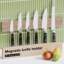 Wooden Knife Magnetic Strip 16" Acacia Wood Whitewashed Oak  Magnetic Knife Holder for Wall no Screws  Kitchen Utensil Holder, Knife Bar, Knife Rack, Kitchen Organizer and Tool Holder