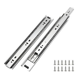 LONTAN 1 Pair Extra-Durable 24" Full Extension Ball Bearing Drawer Slides - Silver Side Mount Heavy Duty Kitchen Cabinets Rails for Tool Chests and Trash Cans, Supports Up to 100 lbs Load Capacity