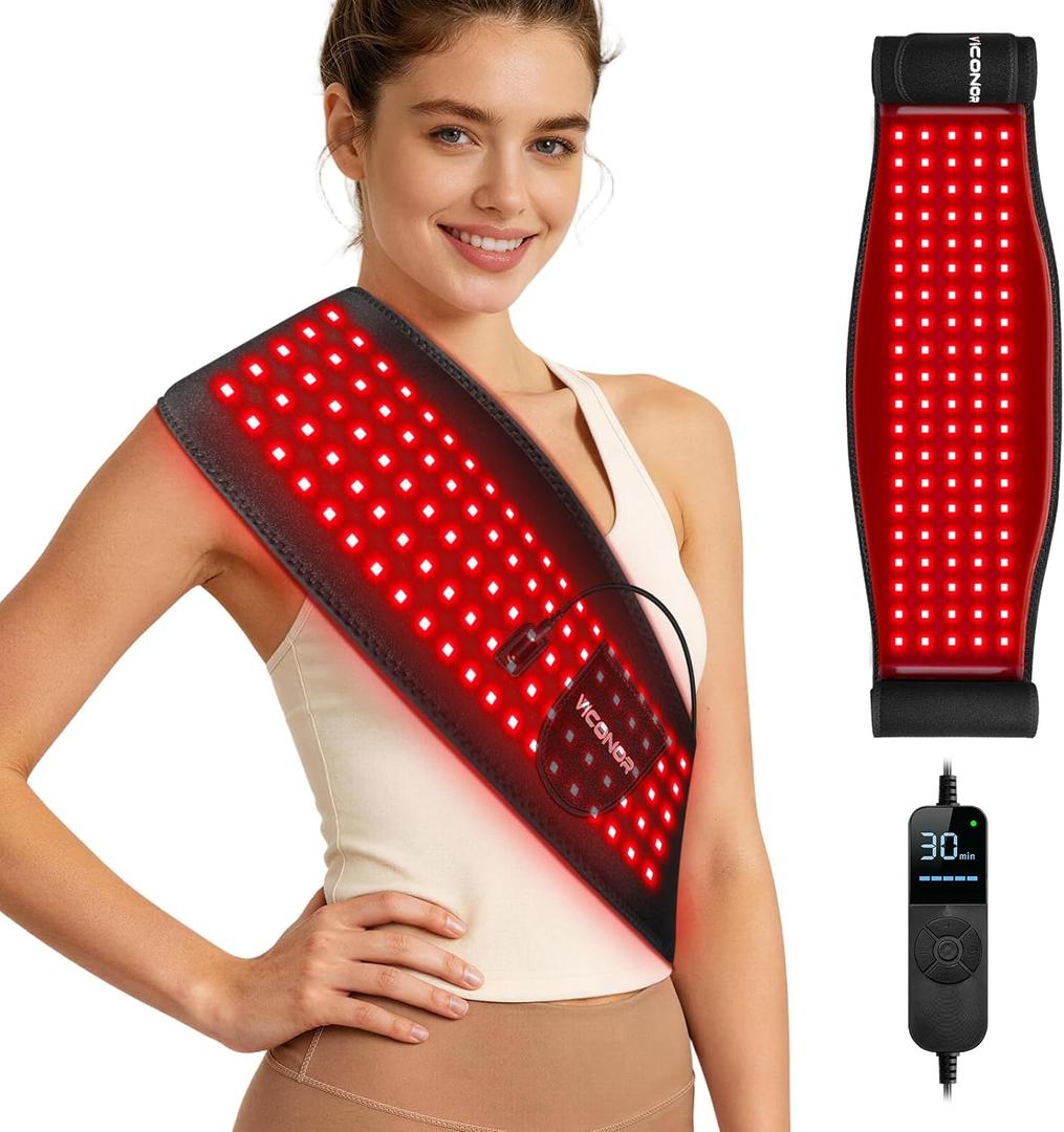 Red Light Therapy Belt for Body Infrared Light Therapy Devices Near Infrared Wrap Pad Timer Remote Control for Back Waist Muscle