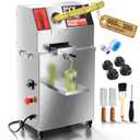 PYY 800W Electric Sugarcane Juicer Machine - 660lbs/hr 28 RPM High Output Sugar cane Juicer, 3-Rollers Stainless Steel Sugarcane Machine Extractor with Wheels for Home & Commercial