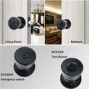 Doorknob with Key Matte Black Round Ball Door Knob Passage Door Privacy Locking Interior/Exterior Door Knob/Berlin Series Lock for Room Door