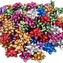100Pcs Small Star Bows for Gift Wrapping and Presents,Multiple coClour Christmas Bows,for Parties, Birthdays, Weddings or Other Holidays. (style1)