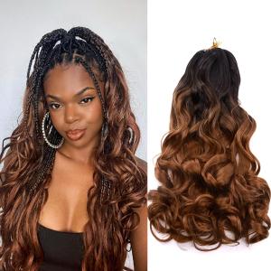 Amir Hair 8 packs French Curly Braiding Hair 20 Inch Loose Wave Braiding Hair Pre Stretched Synthetic Hair Extensions b29