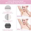 Wet & Dry Electric Razor for Women Men,4 in 1 Rechargeable Led Display Electric Shaver and Facial Hair Remover,Painless Ladies Body Razors for Nose Face Body Leg Bikini Arm Hair (Purple)