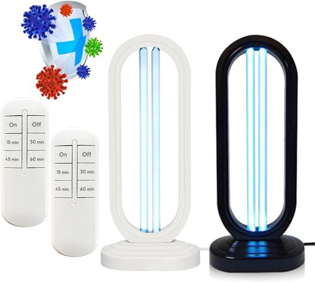 Uv Bed Bugs, Uv Lamp for Bedbugs, with 3- Speed Timing and Remote Control for Home School (Black+White)