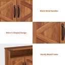 Bathroom Cabinet with Double Barn Doors – Wall Mounted Medicine Cabinet over Toilet with Adjustable Shelf & Drawer, 25" Wide Hangging Storage Cabinet for Bathroom, Kitchen, Laundry, Entryway Brown