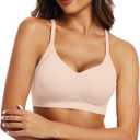 OEAK Womens Wireless Jelly Bras Comfortable Push Up Bra No Underwire Gel Bra Full Support Lift Everyday Seamless Tshirt Bras (Medium, Nude)