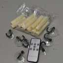 Flickering Flameless Window Candle LED Christmas Tree Candle Lights Warm White Battery Operated Electric Taper Candles with Remote Perfect for Home Garden Wedding Parties Decor (10 PCS,Ivory)