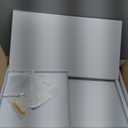 24 Inch Galvanized Steel Planter for Outdoor Plants, White Rectangle Outdoor Planters, Heavy Duty Flower Pot Modern Commercial Residential for Trees Patio Deck Yard Garden