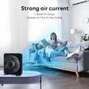 PNTCK 13" Box Fan with 3 Speeds, 5 Blades, Powerful Desk Fan with Touch Control, 15h Timer, Portable Quiet Table Fan for Bedroom Home Office
