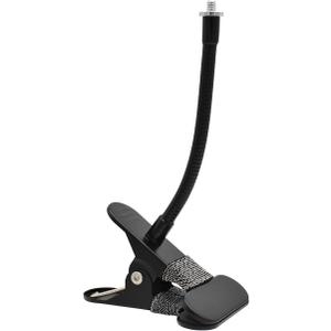 Holicfun Clip Mount for Ring, Blink, Eufy, Google Nest, Wyze, and Arlo Indoor Outdoor Cameras, 15cm Gooseneck Arm, Flexible Adjustment, Strong Clamp, Black