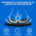 Professional Comfortable 3D Travel Seat Cushion, Air Inflatable Pressure Relief Seat Cushion Optimal Support for Long Sitting