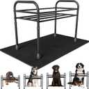Extra Large & Tall Metal Raised Dog Bowl Stand for Extra Large Dogs, Table Steel Frame Dog Bowls Stand with Mat,Non-Slip,Adjust to 4 Heights 15"-22", Holds 4"-10.5" Diameter Bowl (Not Included)