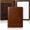 Genuine Leather Portfolio Padfolio Resume Folder for Men & Women