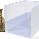 1Pc Large Cat Litter Box Enclosure, Pee Shields High Side Litter Box Enclosure, Cat Litter Box Splash Guard, Cat Box Enclosure with Shield