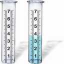 BIUWING 7" Capacity Glass rain Gauge Replacement Tube for Outdoors Yard Garden with Lip, Best Rated, Easy to Read (2 pcs)