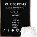 Large Felt Letter Board 24x30 Inch with 748 letters, Menu Board Letter, Felt Board Message Board, Changeable Letter Board Black Letter Board Sign Restaurant, Office, Barnwood Frame Letterboard