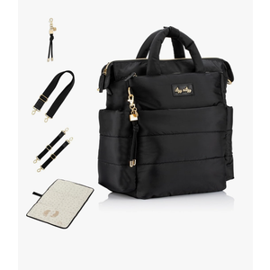 Itzy Ritzy Dream Convertible Diaper Bag Tote Backpack - Baby Diaper Bag with 14 Pockets, Changing Pad & More (Midnight Black)