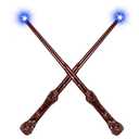 MagicRanger Light Up Wizard Magic Wands with Sound 2PCS Illuminating Witch Wand Set for Kids Cosplay Birthday Party Favors, Root, 20Pcs