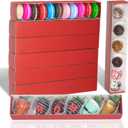 50Pack 12x2x2 Inch Chocolate Covered Strawberry Boxes for 6 Macaron boxes Chocolate Truffle Boxes Cookie boxes Bakery Boxes with Clear Window Washi Tape Boxes