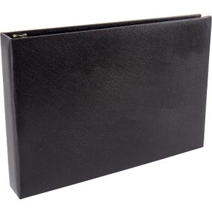 7 Ring Executive Check Binder with Zipper Pouch, Black Textured Cover, for 9 x 13" 3 Per Page Business Checks, 600 Check Capacity Checkbook Holder, by Better Office Products