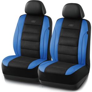 Skechers Mens Seat Covers, Air-Cooled Memory Foam Car Seat Covers Front Seats, Airbag Compatible,Universal Fit for Most Cars, SUVs, Vans and Trucks,Blue