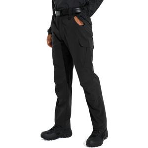 KFUBUO Men's Lightweight Ripstop Tactical Cargo Pants, Water Resistant Hiking Work Pants Relaxed Fit Black (Black) 42W x 32L
